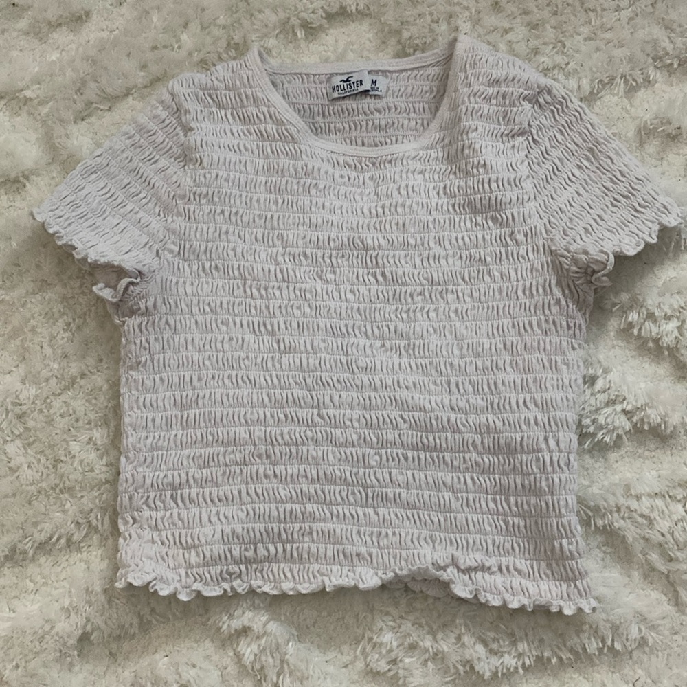 White Hollister size medium cropped shirt